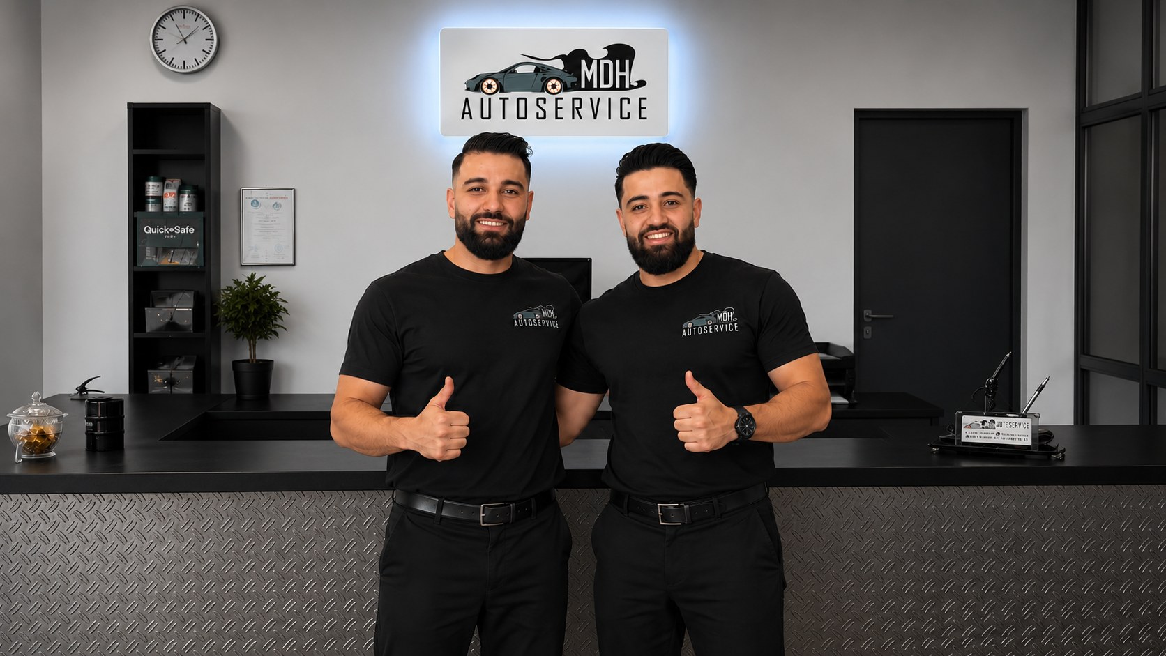 MDH Autoservice Empfang in Mönchengladbach – die Inhaber begrüßen Sie in der Werkstatt